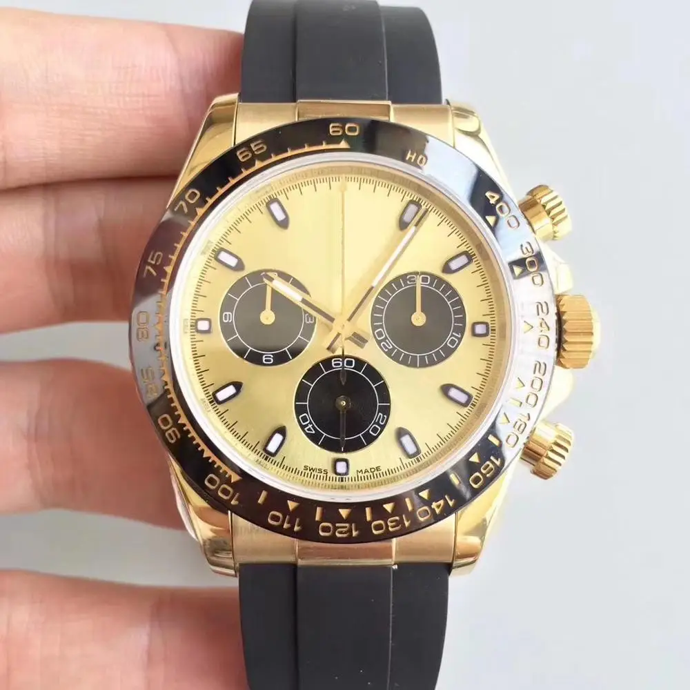 

2019 new best-selling AAA high quality luxury brand men's watch DAY TONA series m116518ln-0042 40MM gold dial men's wrist watch