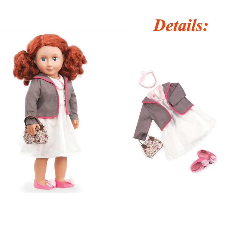 Our Generation Doll Clothes Grey Coat White Dress American Girl Doll