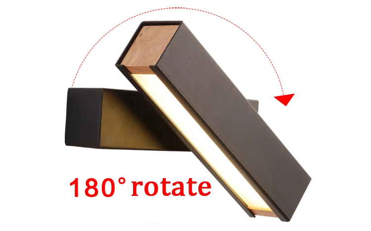Новый творческий вращения светодио дный светодиодный настенный светильник, современный простой спальня ночники