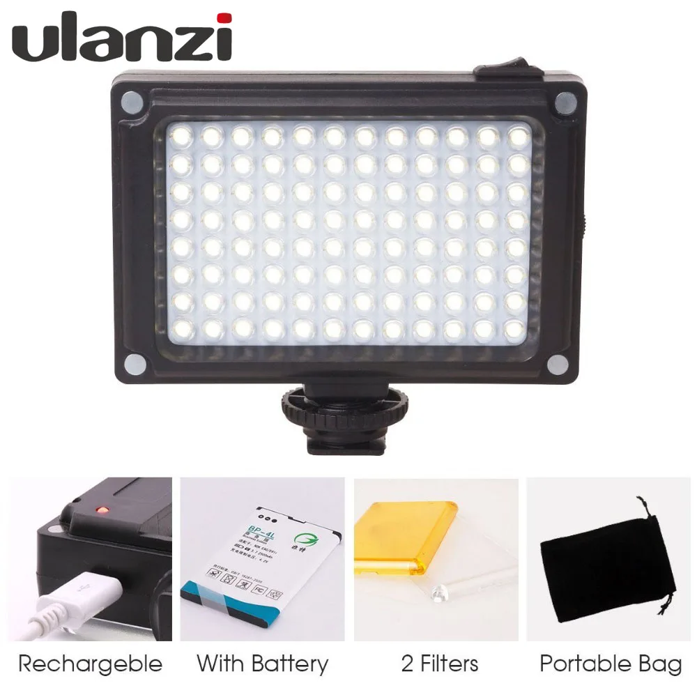 Ulanzi Rechargeable LED Panel Light for Canon Nikon DSLR fill lighting on Camera for Youtube Video