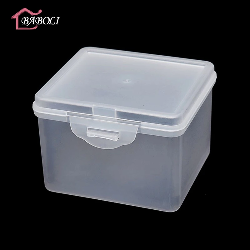 

Lidded Small Square PP Plastic Box For Storage Small Parts Tools Screw Jewelry Diamond Case Container Packaging 9.4*8.4*6.5cm