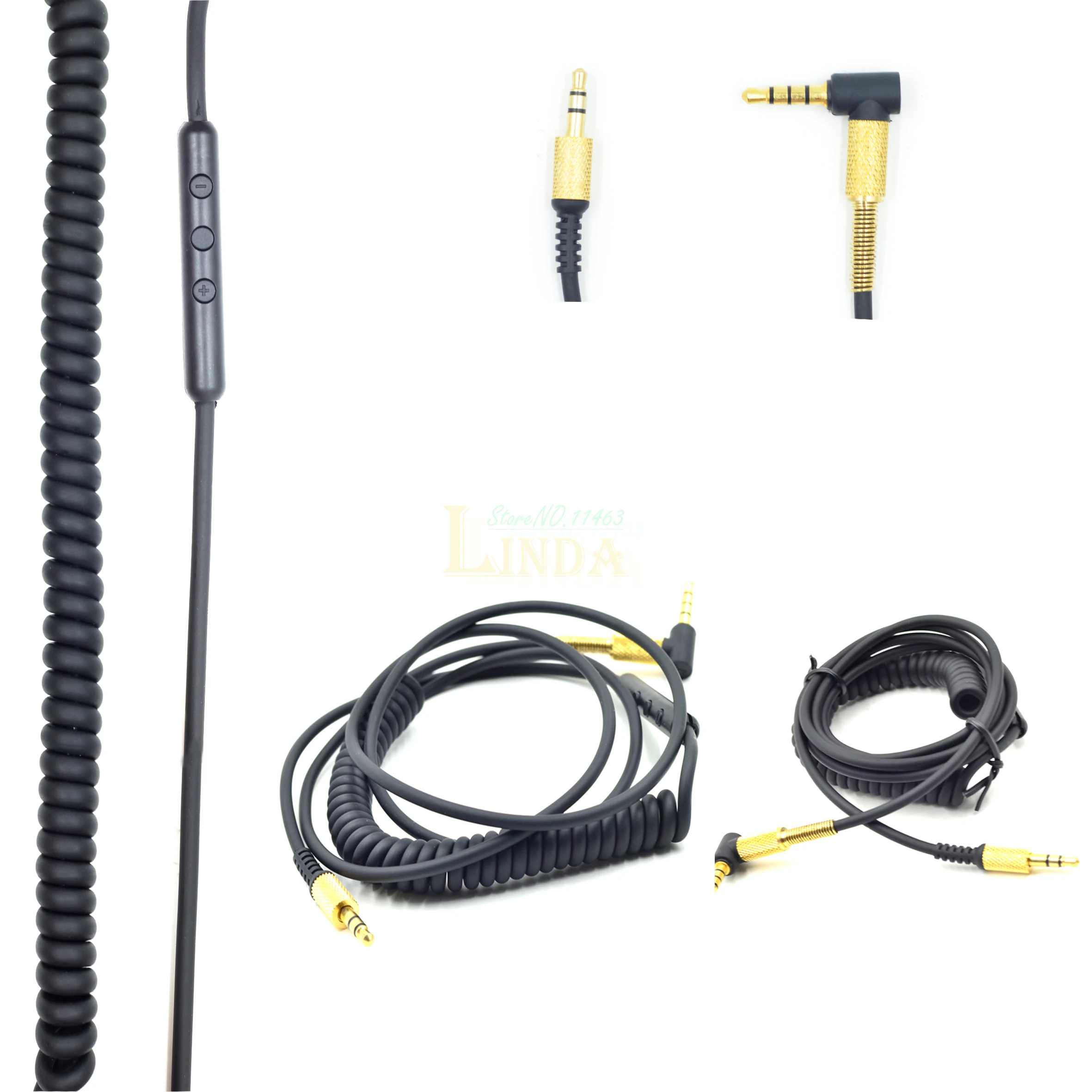 Replacement audio cable cord with mic remote for Marshall Major On Ear