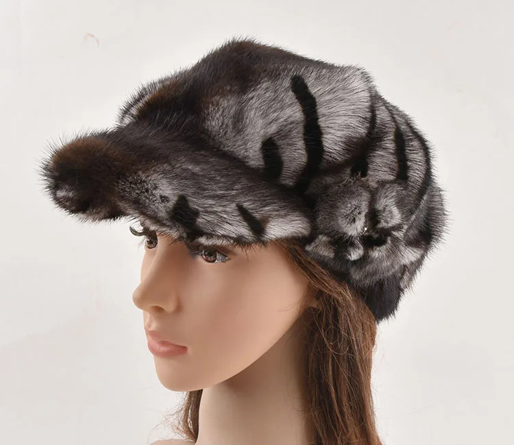 Новая женская Норковая меховая шапка из натуральной кожи, зимние меховые шапки, повседневные меховые шапки, женские русские шапочки без