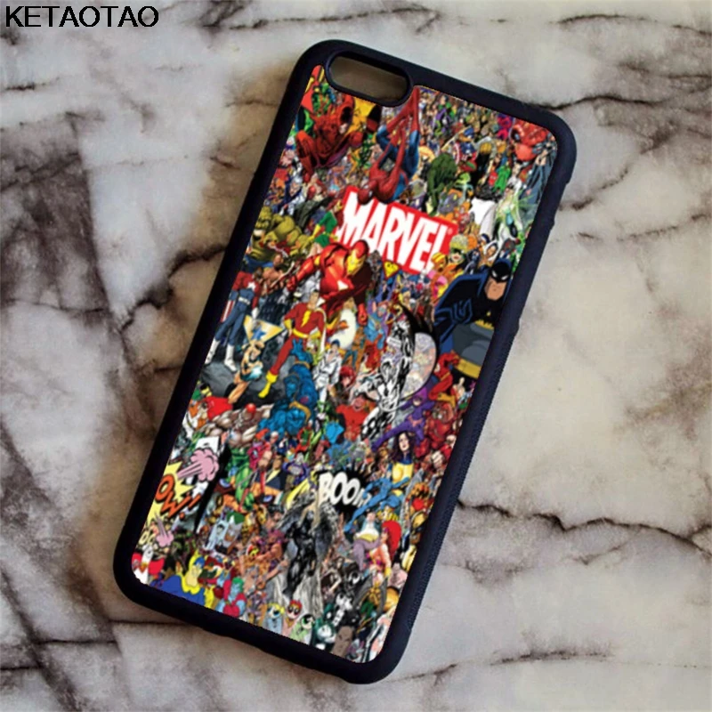 

KETAOTAO Marvel Superhero Protectiv Phone Cases for iPhone 4S 5C 5S 6 6S 7 8 Plus X for Samsung S8 Case Soft TPU Rubber Silicone