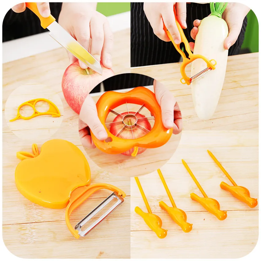 

9pcs Multifunctional fruit vegetable tools Orange Peelers fruit knife slicer Fruit Vegetable Gadget Slicer Kitchen Accessorie
