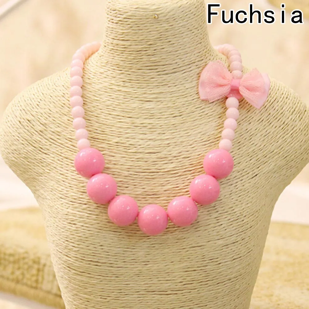 

2018 Fashion Jewelry Beads Necklace Little Girl Baby Kids Princess Bubblegum Necklace For Party Dress Up Birthday Gifts