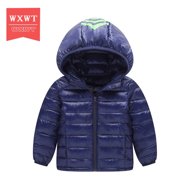 

WXWT Brand Hot High Quality Autumn Winter Child Boy Down Jacket Parka Big Girl Thin Warm Coat Light Hooded Outerwears