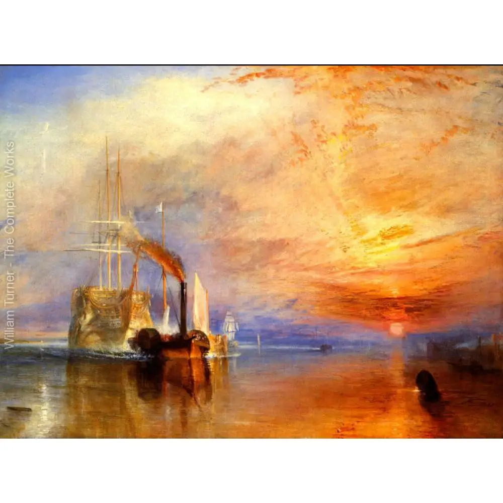 Настенные художественные лодки, картины маслом, боевой Темер, привязанный к ее последней койки, чтобы быть сломанным Вильям Тернер пейзажи ручной работы