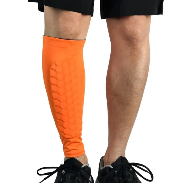 GOBYGO, 1 шт., защитный щиток голени для спортзала, футбола, сотовый, анти-Краш, гетры для голени, компрессионные гетры для велоспорта - Цвет: Orange
