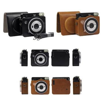 

for FUJIFILM Instax SQUARE SQ6 Camera Bag Vintage PU Leather Case Shoulder Strap Pouch Camera Carry Cover Protection Bag