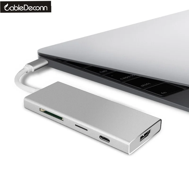 USB C USB 3 1 Type C to HDMI RJ45 USB3 0 USB2 0 Hub TF
