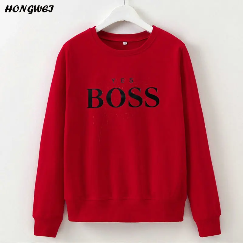 Женская толстовка с капюшоном и надписью BOSS повседневный пуловер длинным