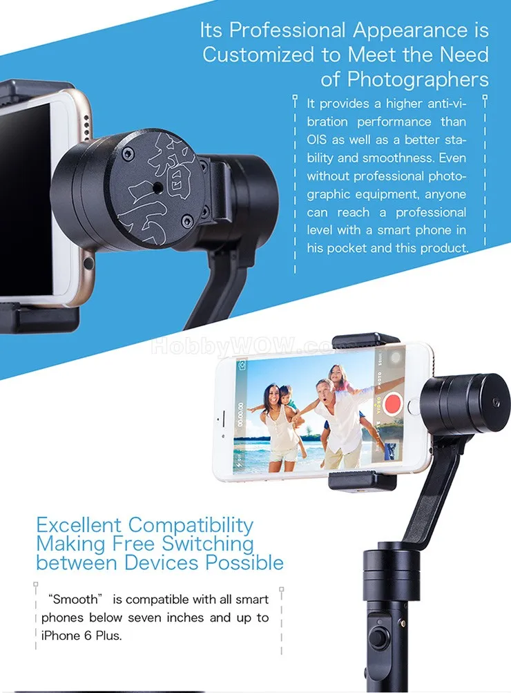 Zhiyun Upgraded Z1 Smooth-C Smooth C+ 3-Axis Brushless Handle Gimbal Stabilizer for SmartPhone