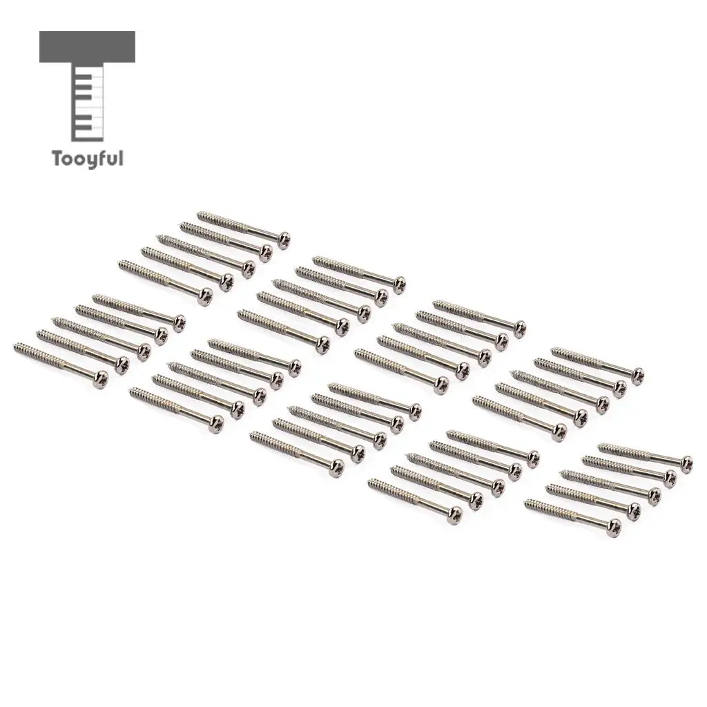 Tooyful 50pcs Nickel Bass Guitar Pickup Mounting Screws for PB JB P90 Pickup Replacement