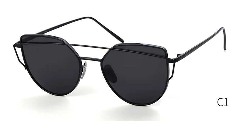 WHO CUTIE кошачий глаз солнцезащитные очки для женщин фирменный дизайн 90s винтажные розовые золотые металлические женские оптические очки оправа поддельные прозрачные очки OM821 - Цвет линз: C1 BLACK GRAY