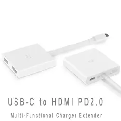 Оригинал Сяо mi USB-C к HD mi многофункциональный адаптер для mi Тетрадь Air 4 К PD2.0 HD видео конвертер Тип-C передачи данных концентратора