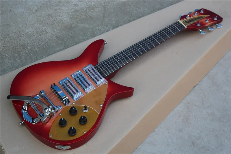 

Top quality musical instrument 325 model 3 pickup Cherry red Rick electric guitar With Tremolo 17-11-11