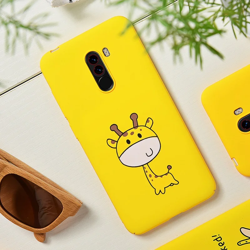 Hisomone Cute Animal Yellow Case For Xiaomi Pocophone F1 Mi A1 5X Hard Phone Case For Xiaomi Redmi 5 Plus 4X Note 5 Back Cover