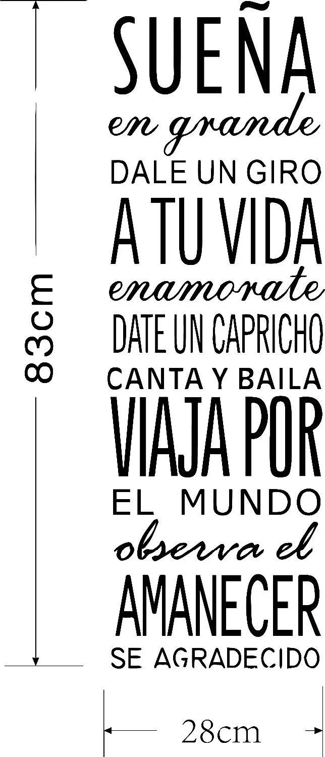  Spanish  Inspirational  positive Quotes  Vinyl Wall Sticker 