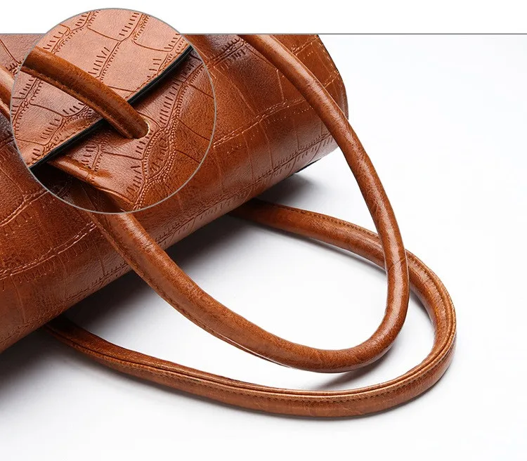 MJ Women Handbag Alligator PU Leather Shoulder Bag Female Large Capacity Top-Handle Bags Luxury PU Leather Tote Messenger Bag (7)