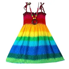 Платья для девочек-подростков пляжный сарафан без рукавов в богемном стиле для девочек-подростков 6, 8, 10, 12, 13 лет с винтажным ожерельем