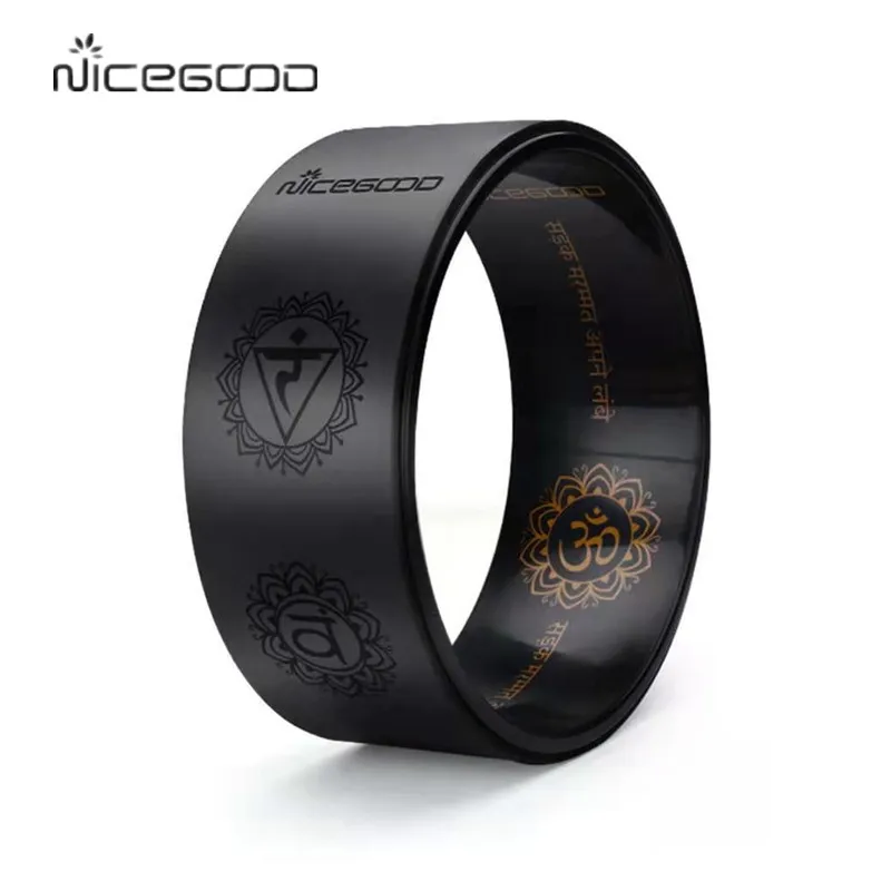 

Gold Blalck Yoga Wheel Pu Yoga Circle Back Bodybuilding Stretch Yoga Fitness Exercise For Pilates Gym Dance With Yoga Straps