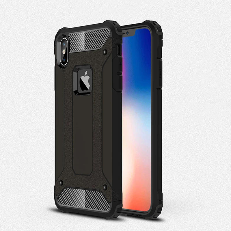 Strong Hybrid Tough Shockproof Armor Phone Back Case for iPhone XS MAX XR Xs X 8 7 6S Plus 5S SE Hard Rugged Impact Cover Fundas