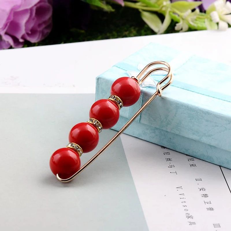

Vintage Pearl Beads Brooch Women's Handmade Buckle Pins Shawl Clips Sweater Dress Coat Cardigan Accessories Mental Brooches