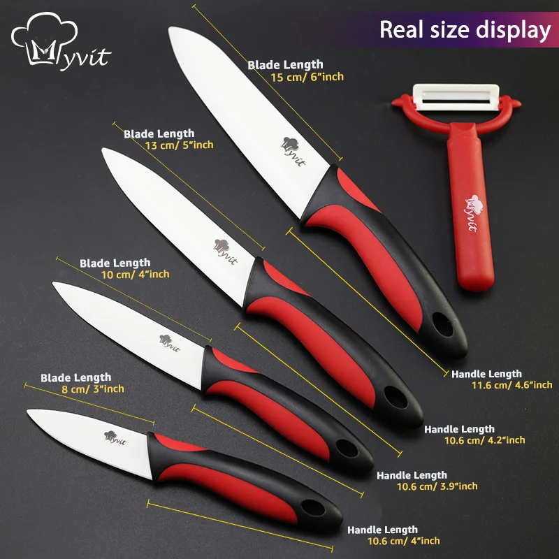 Ceramic Knife Kitchen Knives 3 4 5 6 inch with Peeler Chef Paring Fruit Vegetable Utility Slicer Knife White Blade Cooking Set Ceramic Knife Kitchen Knives 3 4 5 6 inch with Peeler Chef Paring Fruit Vegetable Utility Slicer Knife White Blade Cooking Set