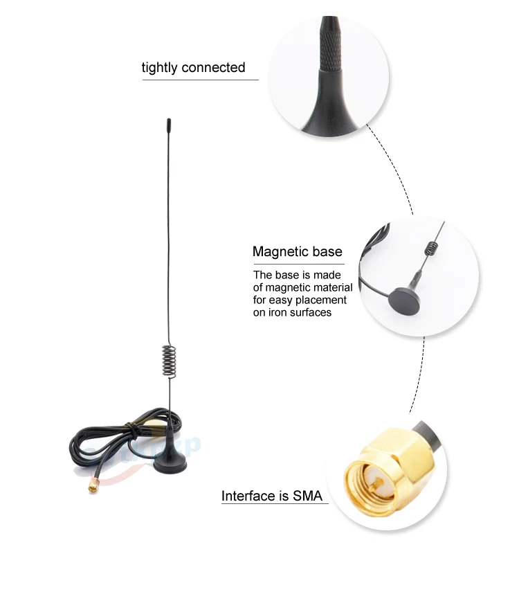 SMA разъем Omni-направленный внешний 433 МГц антенны Магнитная присоска антенна 7dBi усилитель с помощью соединительного кабеля