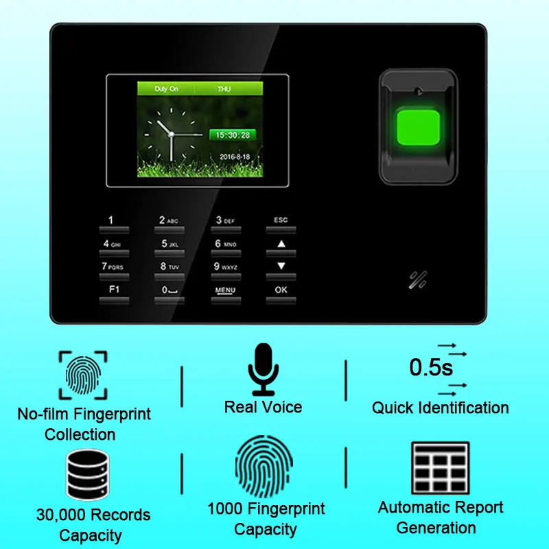 

Eesye Biometric Fingerprint Time Attendance Machine USB Fingerprint Reader Access Control Fingerprint Employee Time Clock TCP IP