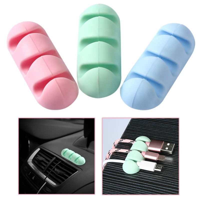 

Sale Self Stick Desk Silicone Collector Cord Winder 2PCS/Lot Cable Holder Headset Wire Organizer Headphone Wrap Rack