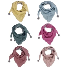 1 шт. Весна для девочек с героями мультфильмов в горошек решетки Треугольники детей Повседневное одноцветное Цвет средней толщины Треугольники шарф для девочек и мальчиков страшно