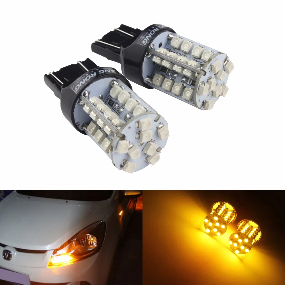 ANGRONG 2 Высокая мощность 580 582 7443 W21/5W Янтарный светодиодный 40 SMD боковой светильник