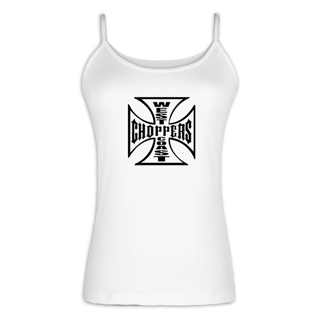 West Coast Choppers Camisole Gray White Fitness Tank Top for Lady Girl Femme Fashion Women Tops Cotton Summer Vacation Singlet