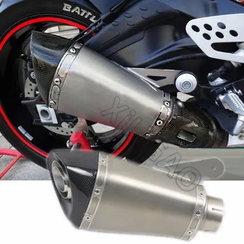 

Slip-On 60MM Inlet Motorcycle Muffler Brand Laser Exhaust Pipe Carbon Escape Moto Echappement 2015 2016 2017 For BMW S1000RR