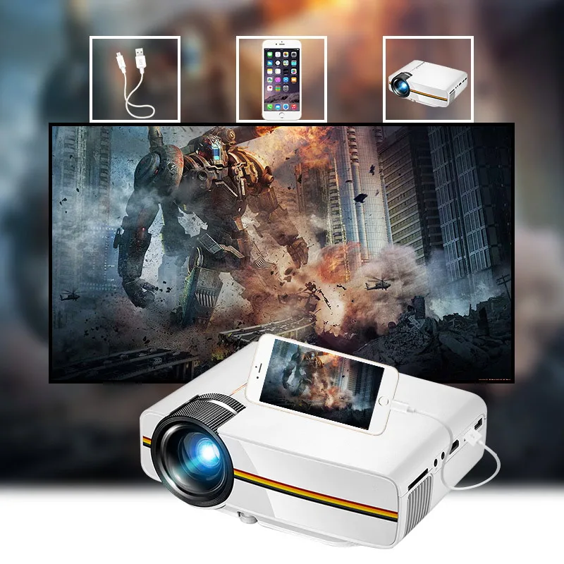 جهاز عرض صغير HD 1080 P المسرح المنزلي الأفلام العارض مؤتمر متعاطي المخدرات XXM8