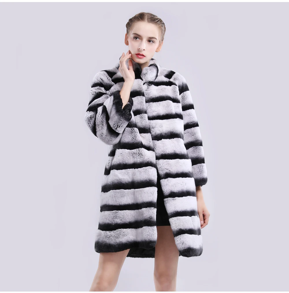 2019 длинная стильная куртка из натурального меха Рекс женская Повседневная шуба из меха кролика рекс брендовые высококачественные меховые