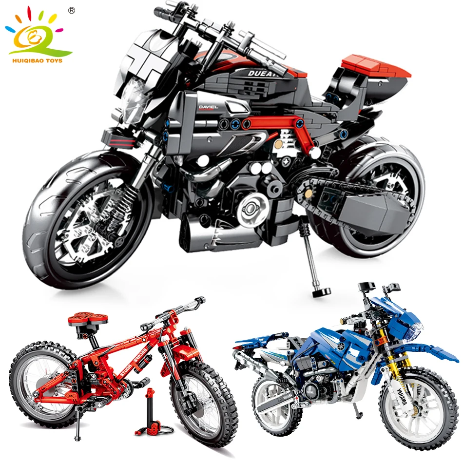 

Technic Series Racing Motorcycle compatible Building Block Speed Champions Car Bricks Educational Toys for Children Kids