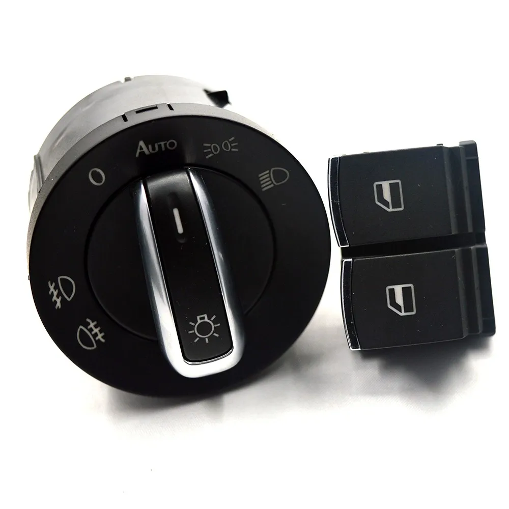 Free shpping sale chrome Window Switch headlight switch for VW passat B6 Eos Golf 5 6 GTI mk5 mk6 5K3959857 5ND941431B 2pcs