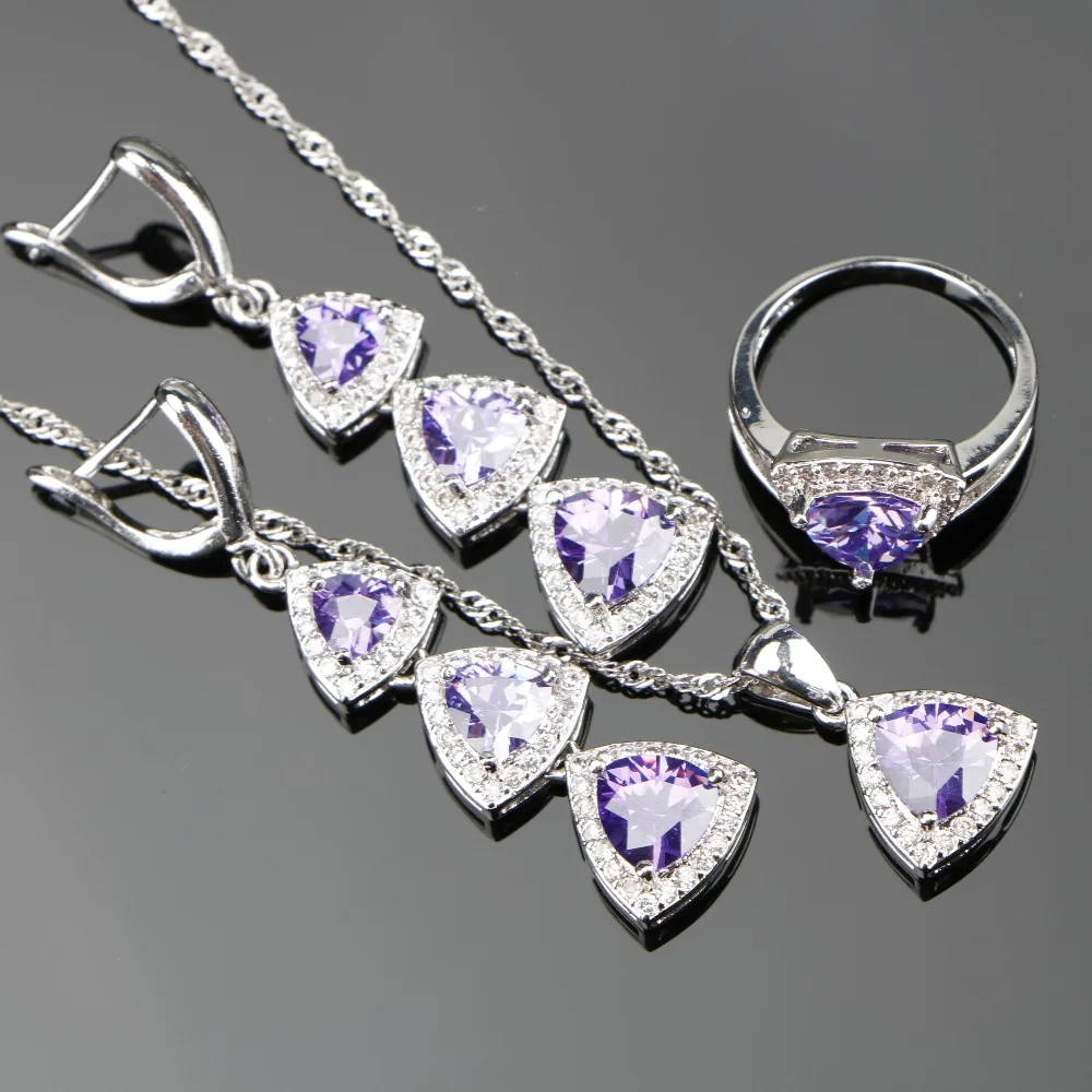 purple wedding jewelry sets