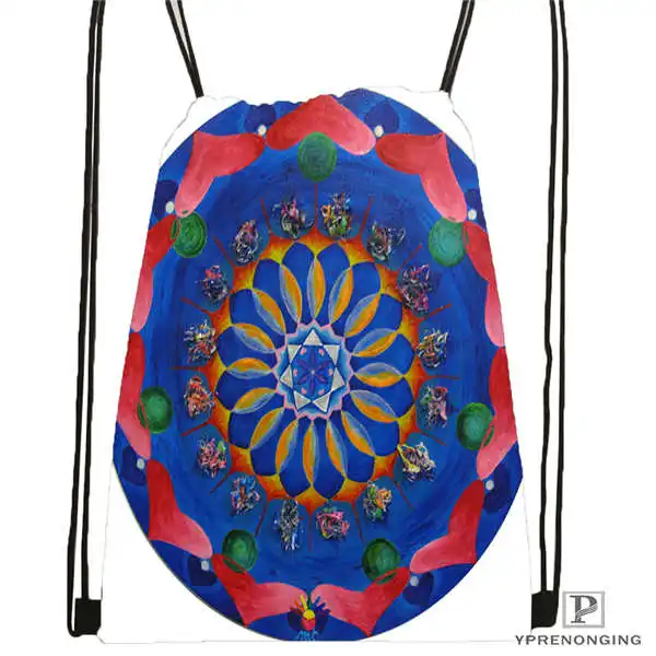 Drawstring Backpack Custom mandala El Laberinto de Rosa@ 5 походная сумка на шнурке Cute Daypack Kids Satchel(черная спинка) 31x40 cm#20180611-02-99 - Цвет: Drawstring Backpack