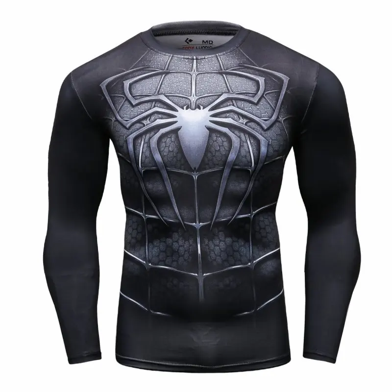 

Red Plume Men's Spider Hero Sports Cold Thermal Compression Baselayer Long-Sleeved Top Tee