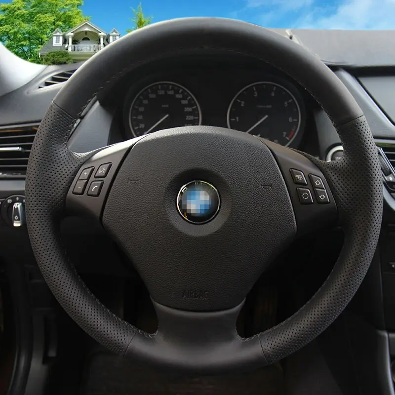 Shining wheat Black Artificial Leather Car Steering Wheel Cover for BMW