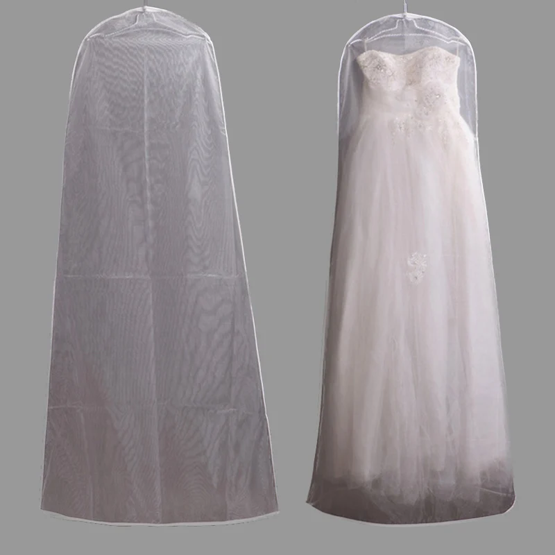 

Transparent Double-sides Mesh Womens Garment Storage Bag Protector Covers Dustproof Case for Wedding Dress Robe Clothes JD004