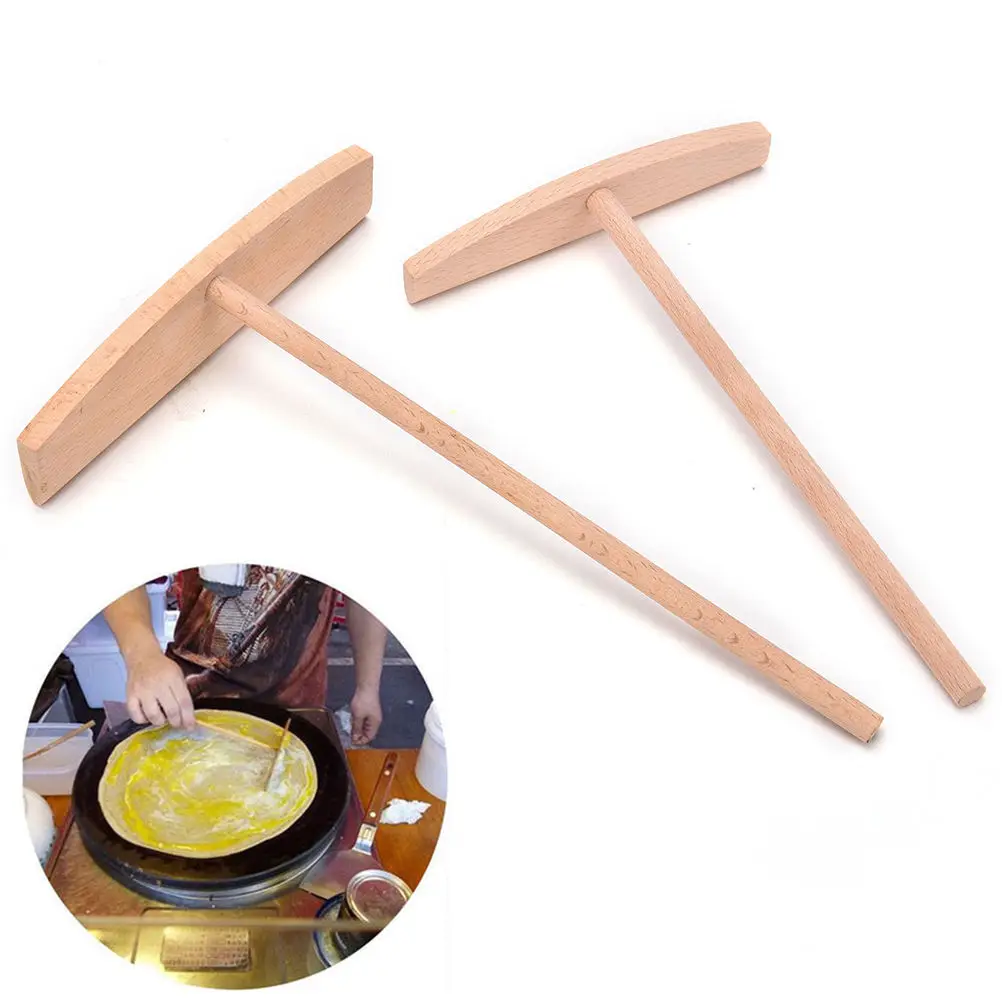1 Pcs Wooden Crepe Maker Pancake Batter Spreader Stick Kitchen Cooking