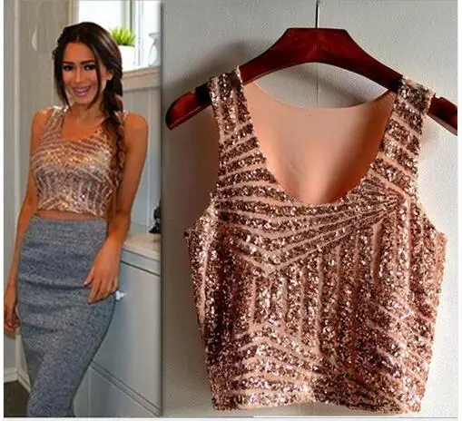 white and gold sequin top