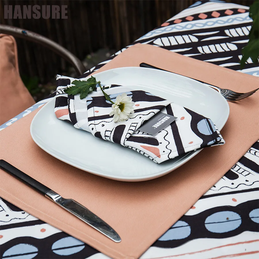 HANSURE European 42X32CM Table Napkins Style Modern Printed Dinner