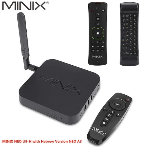 MINIX NEO U9-H+ русская версия Rii мини i25 64-битному восьмиядерному медиа центр Android 2 ГБ/16 ГБ смарт-ТВ коробка с голосом Вход воздуха Мышь - Цвет: U9 with Hebrew A3