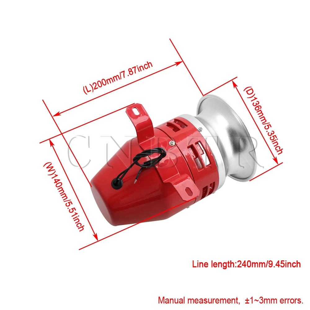 CNBTR красный AC220V металлический MS-390 125dB супер воздуходувы сигнализации Звук двигателя Сирена сигнал транзитный промышленный инструмент
